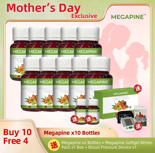 MEGAPINE (Omega 3•6•7•9) Sacha Inchi Oil, Sea Buckthorn Oil with Tocotrienols and Pine Bark Extract