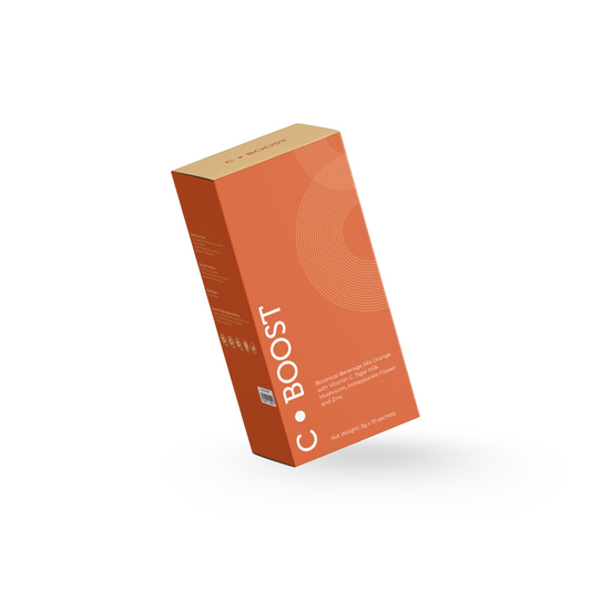 C.Boost Botanical Beverage Mix Orange with Vitamin C, Tiger Milk Mushroom Honeysuckle Flower and Zinc
